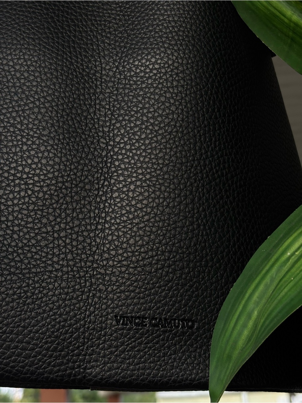 Vince Camuto Black Pebbled Vegan Leather Shoulder Bag